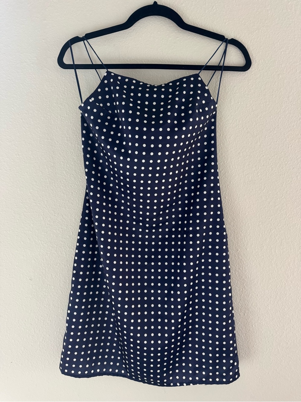 Urban Outfitters Navy Blue Polka Dot Mini Slip Dress XS